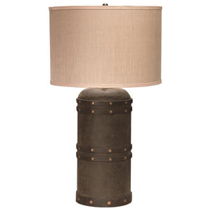 Jamie Young Jamie Young Barrel Table Lamp in Vintage Leather 1BARR-TLLE