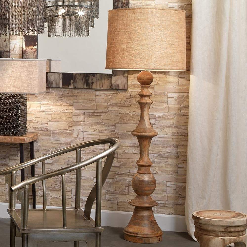 Jamie Young Jamie Young Budapest Floor Lamp in Natural Wood 1BUDA-FLWD