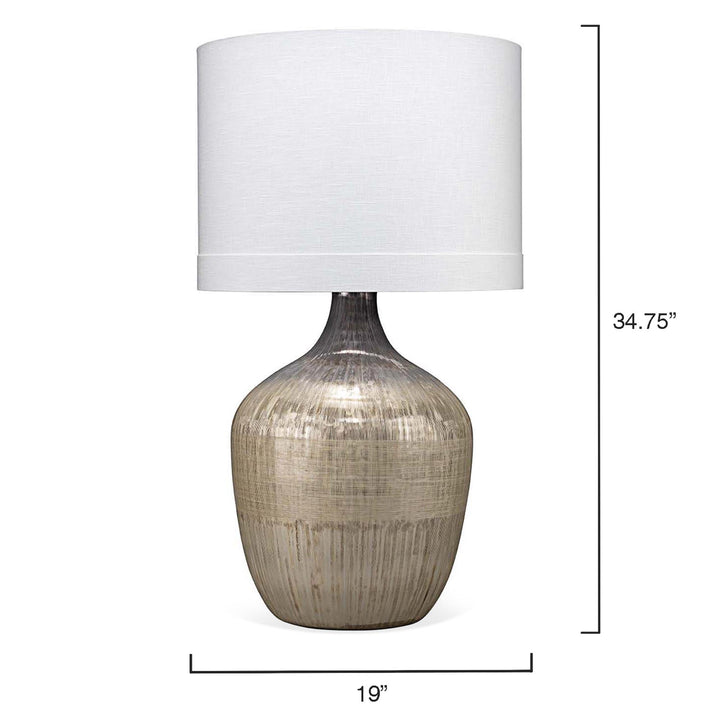 Jamie Young Damsel Table Lamp - Etched Mercury Glass Linen