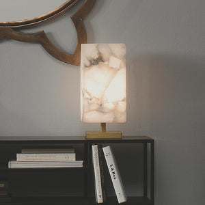Jamie Young Jamie Young Ghost Axis Table Lamp in Alabaster and Antique Brass 1GHAX-TLWH