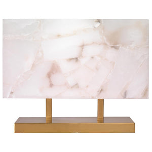 Jamie Young Jamie Young Ghost Horizon Table Lamp in Alabaster and Antique Brass 1GHHO-TLWH
