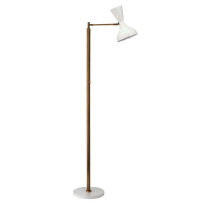Jamie Young Jamie Young Pisa Swing Arm Floor Lamp in White Lacquer 1PISA-FLWH