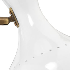 Jamie Young Jamie Young Pisa Swing Arm Table Lamp in White Lacquer and Antique Brass Metal 1PISA-TLWH