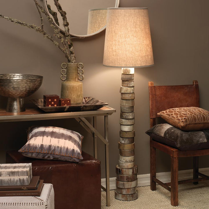 Jamie Young Jamie Young Stacked Horn Floor Lamp in Horn 1STAC-FLHO