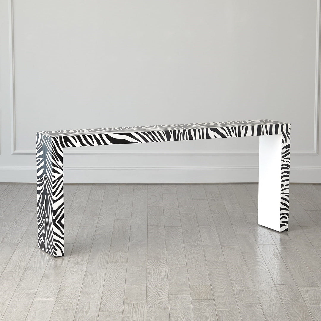 Global Views Parson Table - Zebra Lacquer