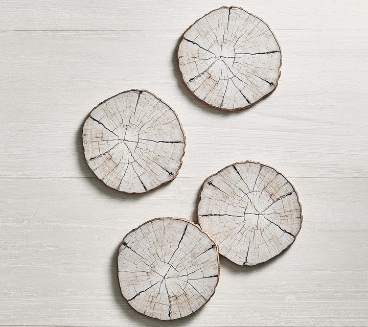 Kim Seybert Kim Seybert Birch Coasters - Ivory & Natural - Set of 4 in a Gift Box CO2223071IVNAT
