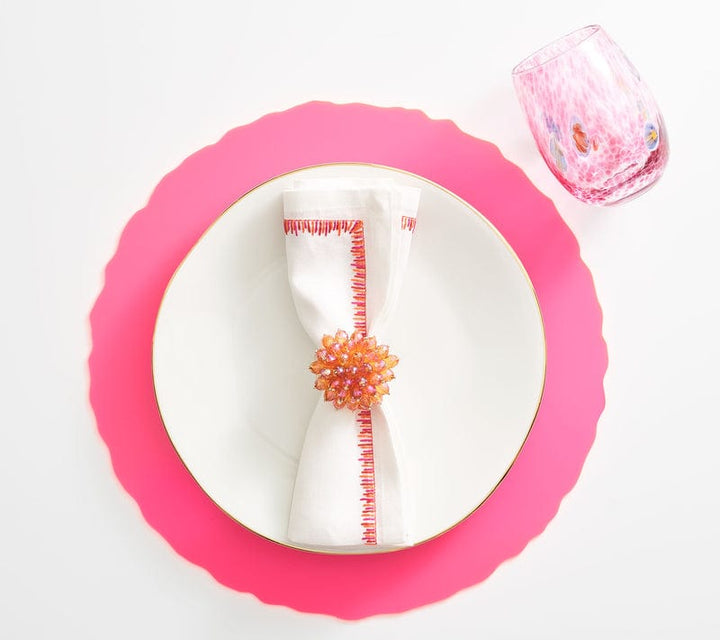 Kim Seybert Kim Seybert Filament Napkin in White & Pink & Orange - Set of 4 NA1214045WPKOR