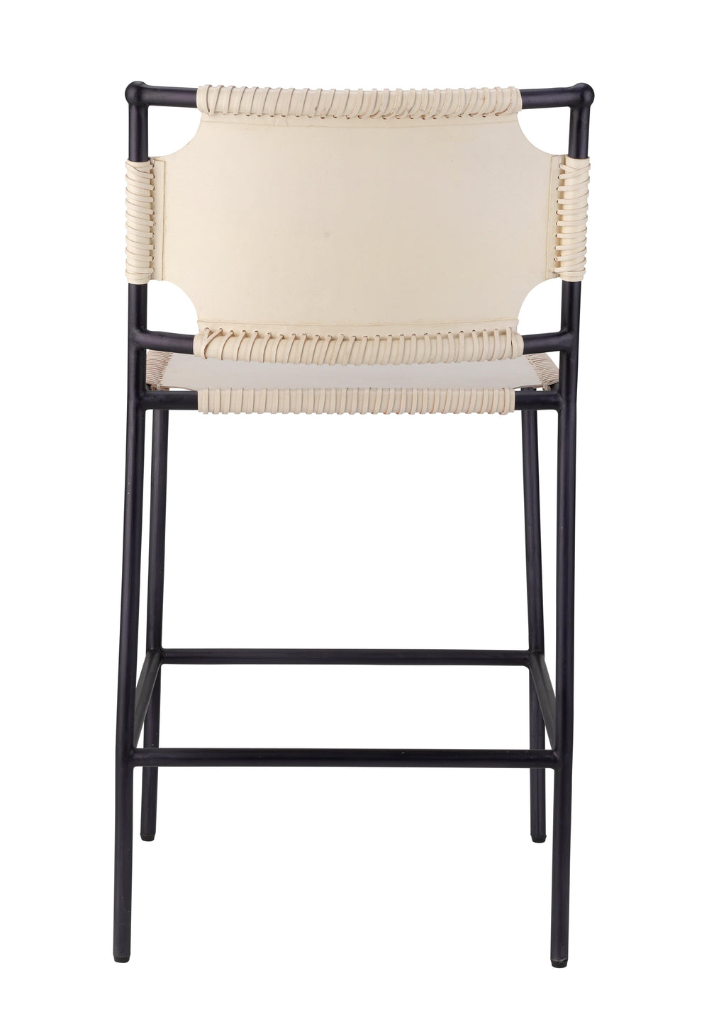Jamie Young Jamie Young Asher Counter Stool - Off-White Leather & Black Metal 20ASHE-CSOW