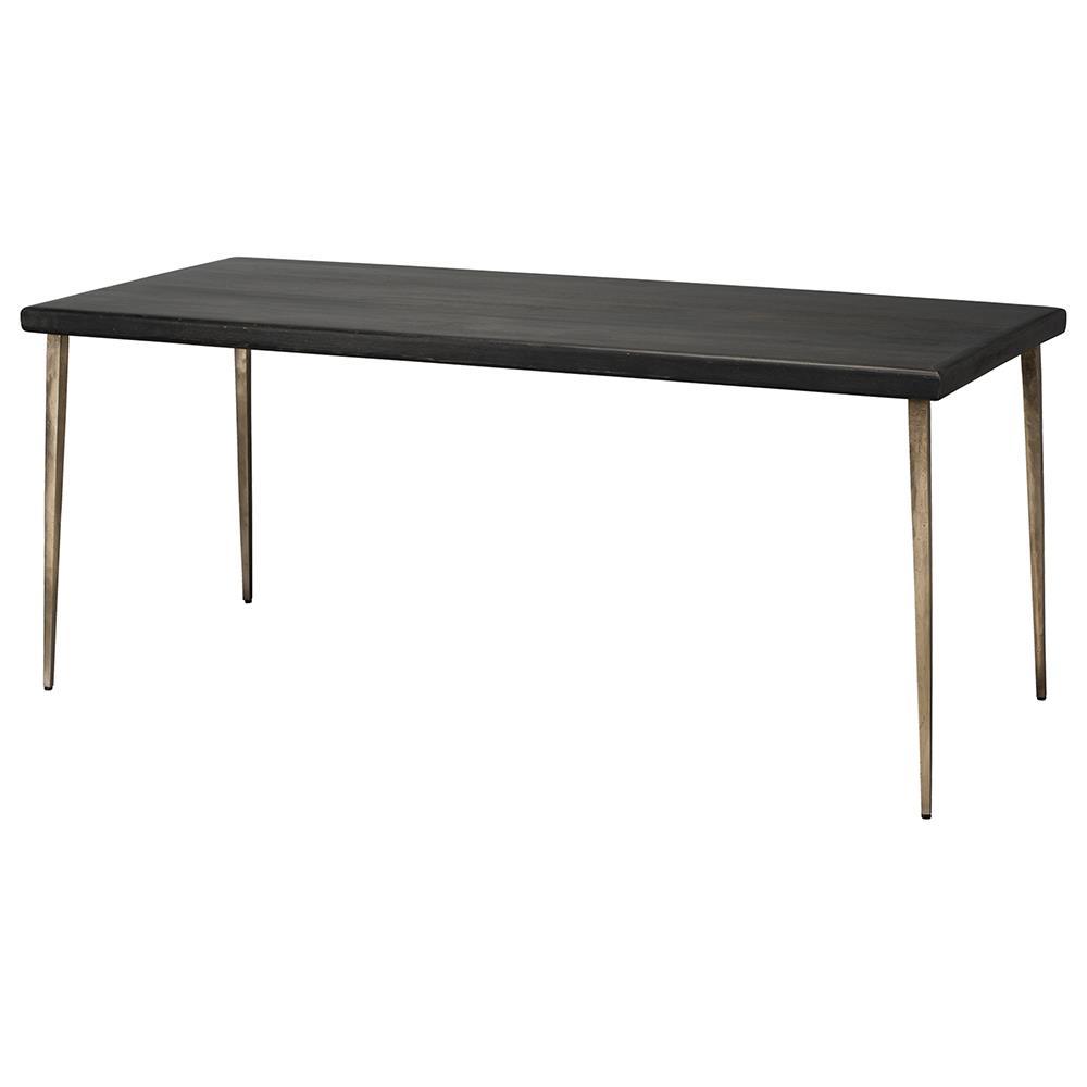 Jamie Young Jamie Young Farmhouse Dining Table in Dark Wood and Antique Silver Legs 20FARM-DTDW