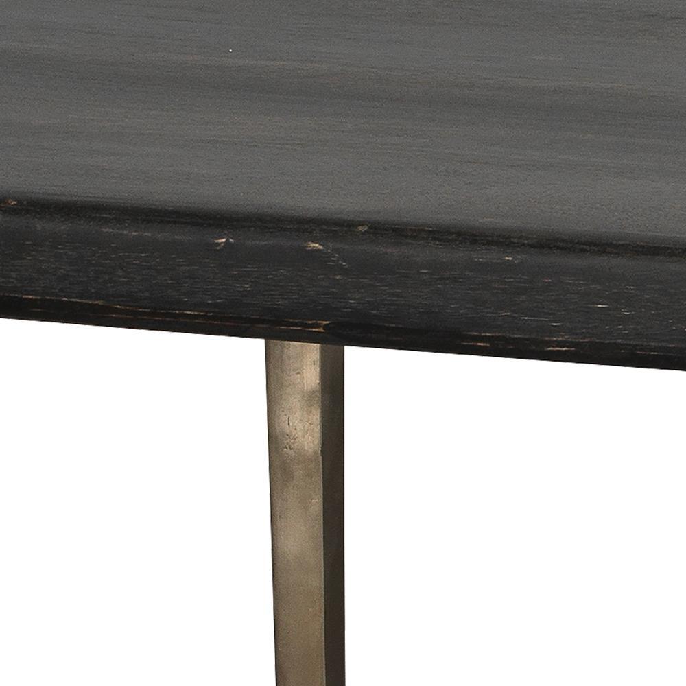 Jamie Young Jamie Young Farmhouse Dining Table in Dark Wood and Antique Silver Legs 20FARM-DTDW