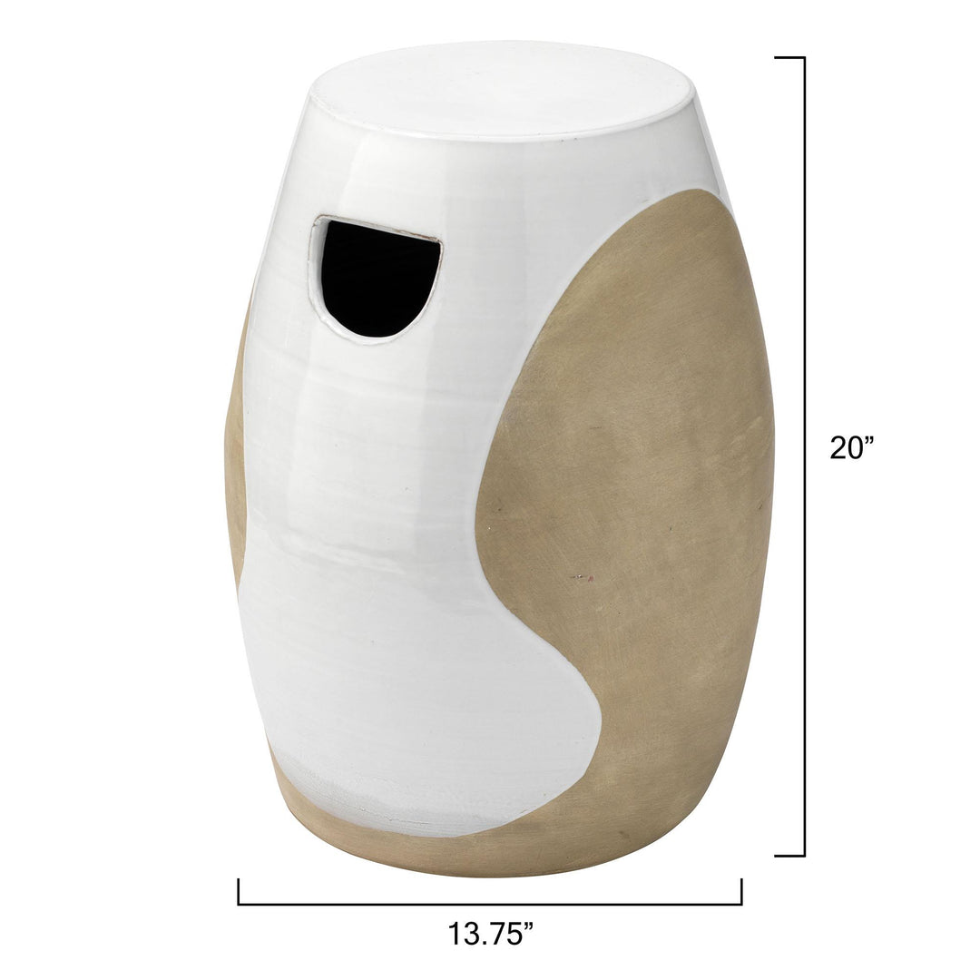 Jamie Young Hillside Side Table White & Natural Ceramic