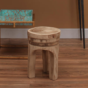 Jamie Young Jamie Young Mesa Wooden Stool in Natural Wood 20MESA-STWD