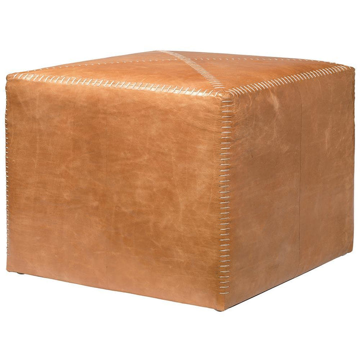Jamie Young Jamie Young Large Ottoman in Buff Leather 20OTTO-LGLE