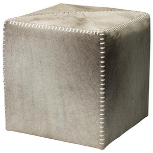 Jamie Young Jamie Young Small Ottoman in Gray Hide 20OTTO-SMGR