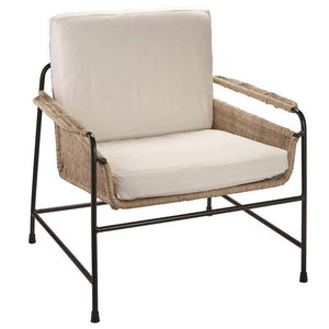 Jamie Young Jamie Young Palermo Lounge Chair in Natural Rattan and Black Steel 20PALE-CHNA