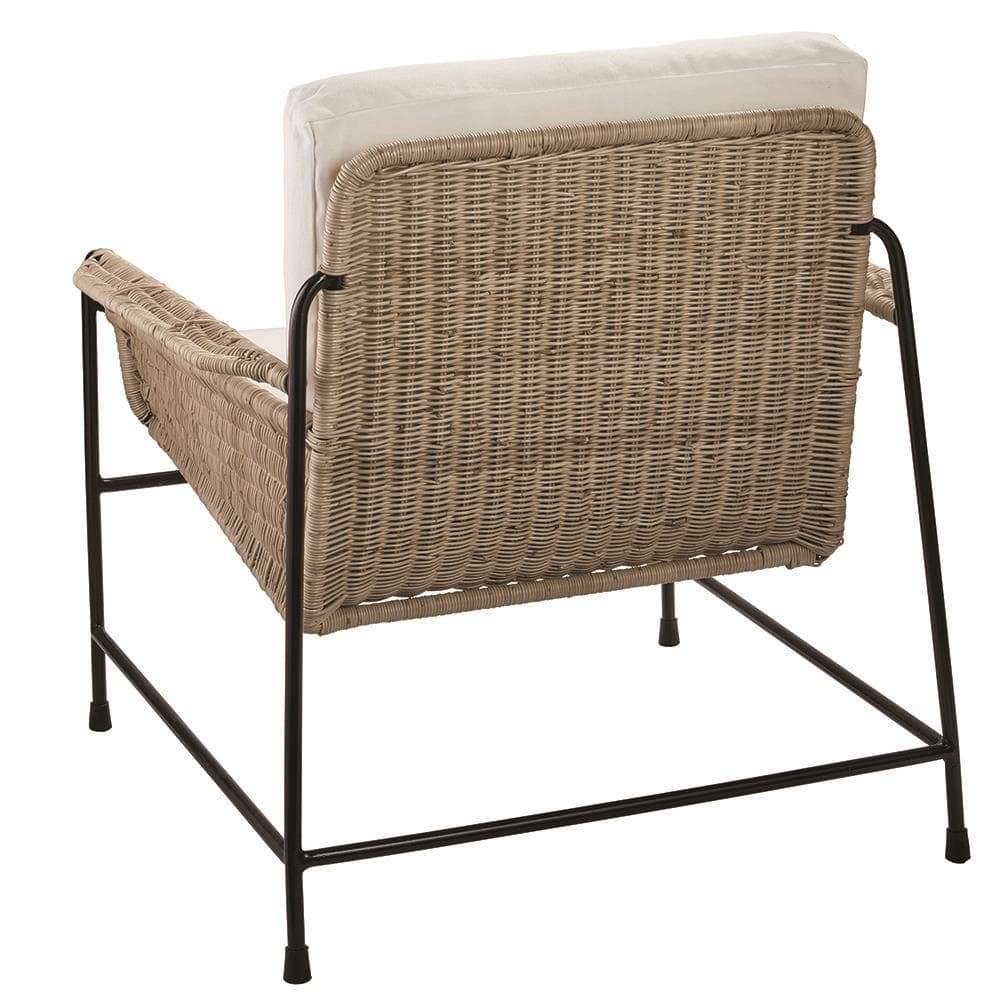 Jamie Young Jamie Young Palermo Lounge Chair in Natural Rattan and Black Steel 20PALE-CHNA