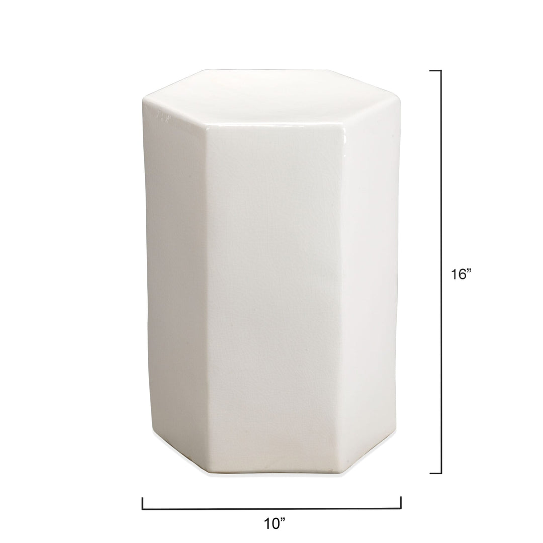 Small Porto Side Table in White Ceramic