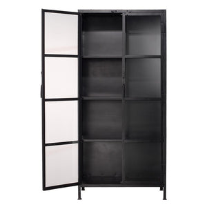 Jamie Young Jamie Young Union Tall Curio Cabinet in Black Iron and Clear Glass 20UNIO-CUBK