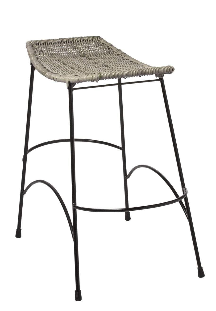 Jamie Young Jamie Young Wing Counter Stool in Natural Rattan and Black Steel 20WING-CSNA