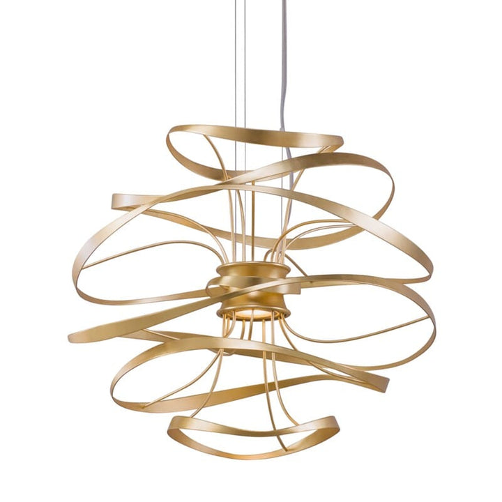 Corbett Corbett Calligraphy 2 Light Pendant - Available in 2 Colors & 4 Sizes Gold Leaf W Polished Stainless / 16.5" Height 216-41