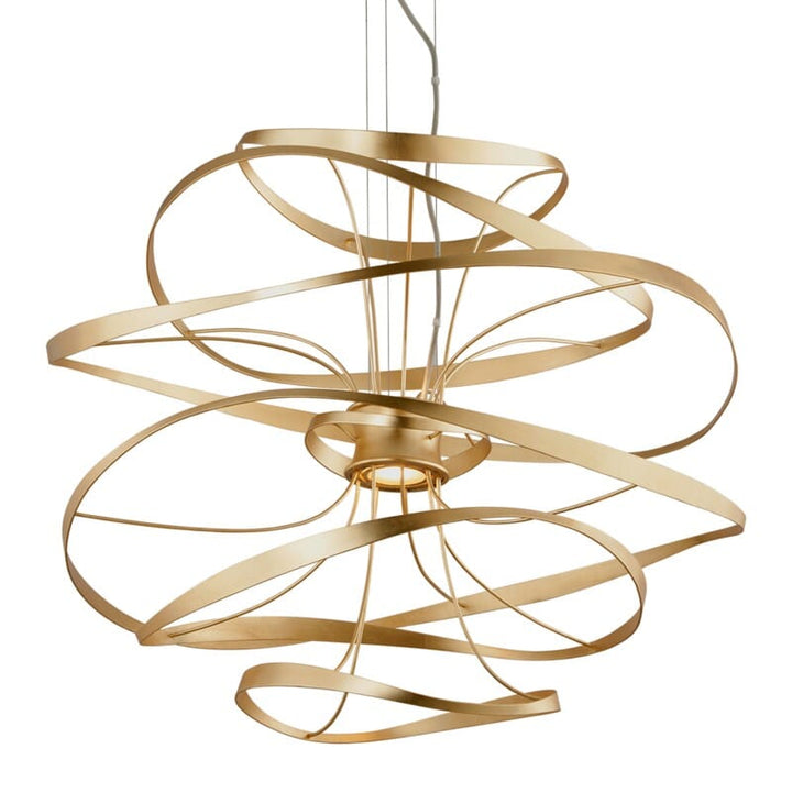 Corbett Corbett Calligraphy 2 Light Pendant - Available in 2 Colors & 4 Sizes Gold Leaf W Polished Stainless / 31.25" Height 216-43