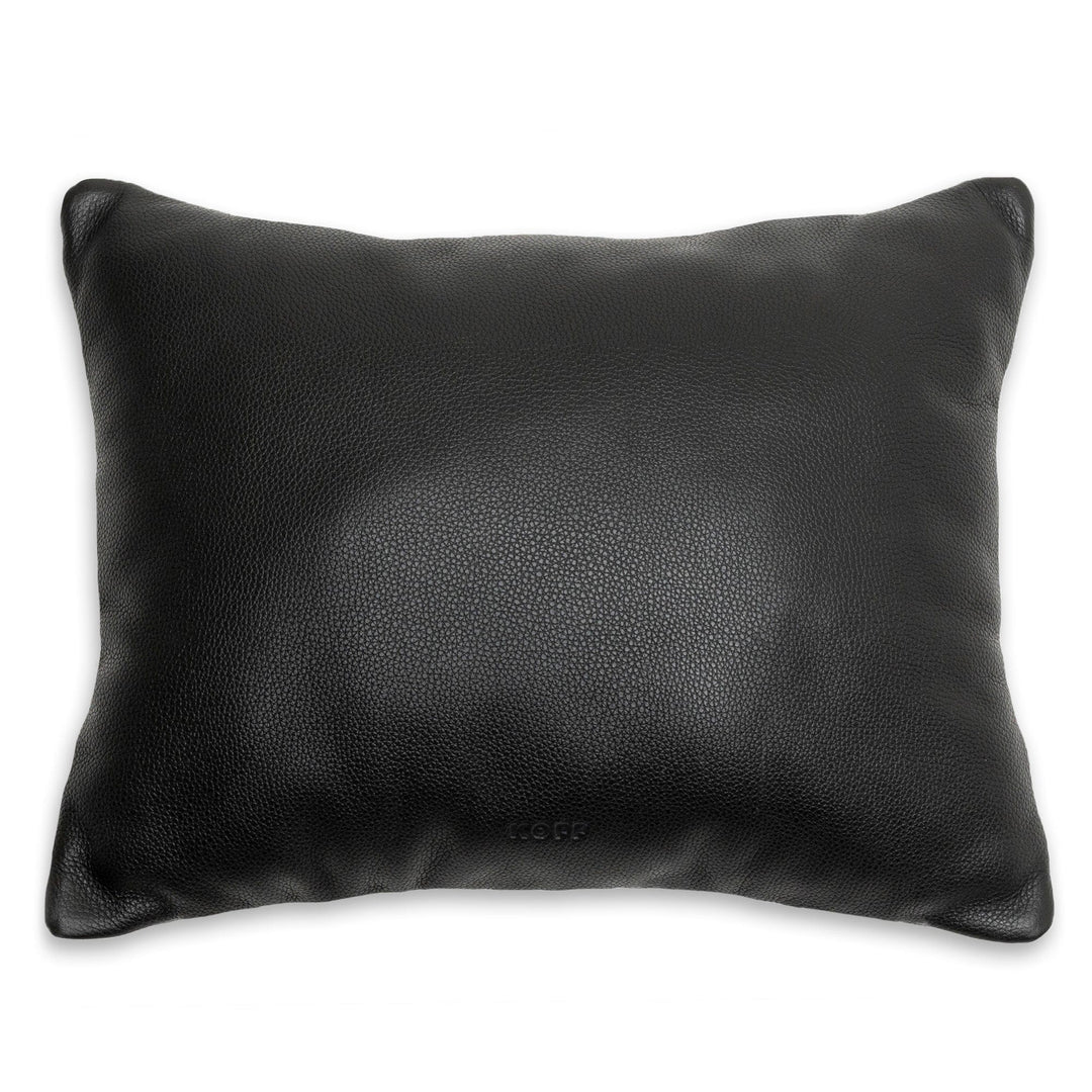 Koff Koff Medium Woven Leather Accent Pillow - Taupe & Black KOFF-MEDIUM-TAUPE / BLACK