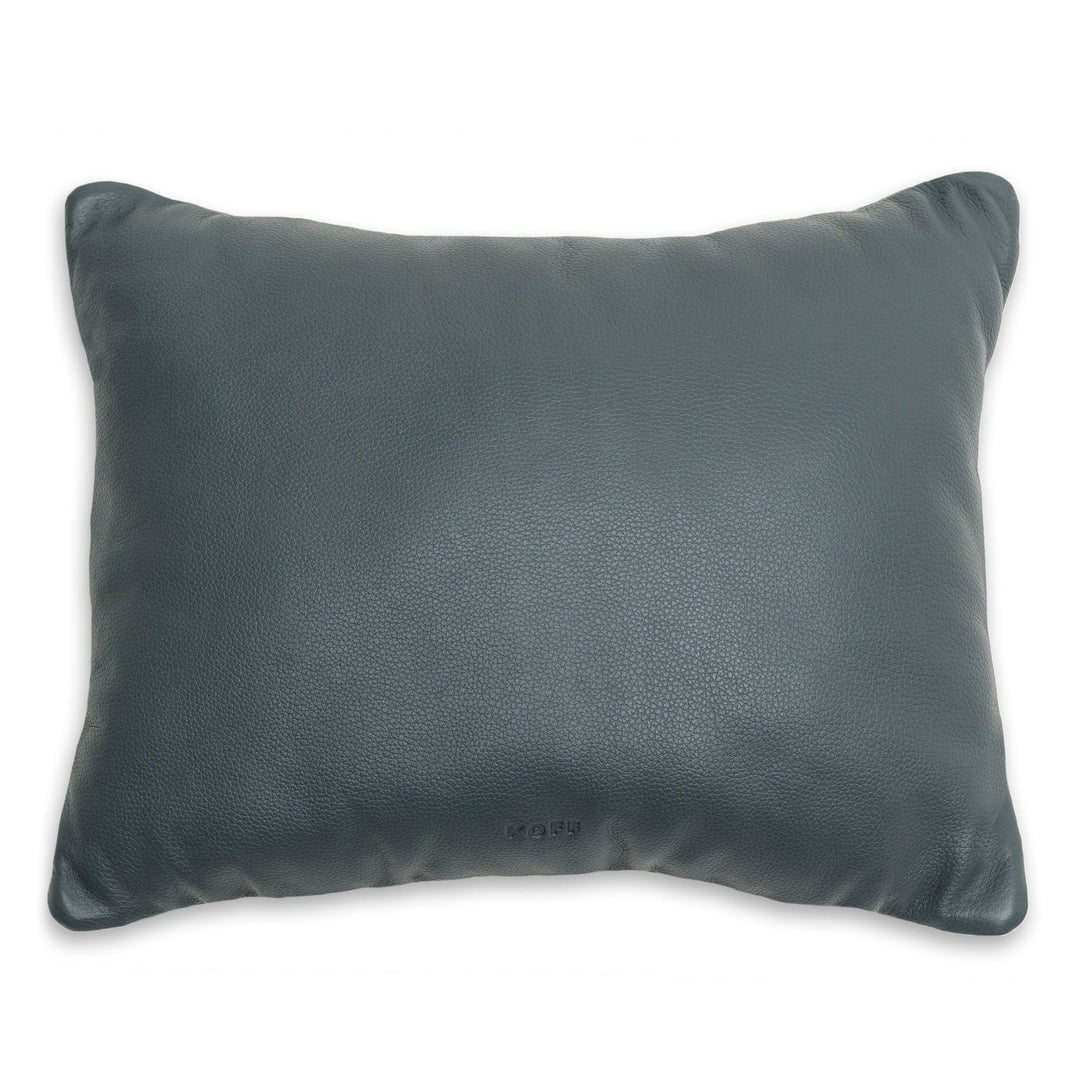 Koff Koff Medium Woven Leather Accent Pillow - Charcoal & Dove KOFF-MEDIUM-CHARCOAL / DO