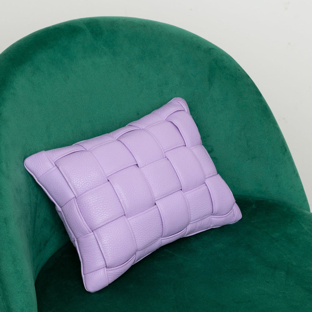 Koff Koff Mini Woven Leather Accent Pillow - Lilac KOFF-MINI-LILAC