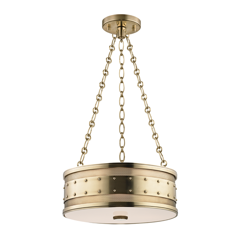 Hudson Valley Lighting Hudson Valley Lighting Gaines 3-Bulb Pendant - Aged Brass & Clear Outside Frosted Inside 2216-AGB