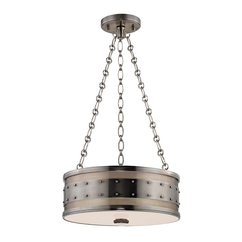 Hudson Valley Lighting Hudson Valley Lighting Gaines 3-Bulb Pendant - Historic Nickel & Clear Outside Frosted Inside 2216-HN