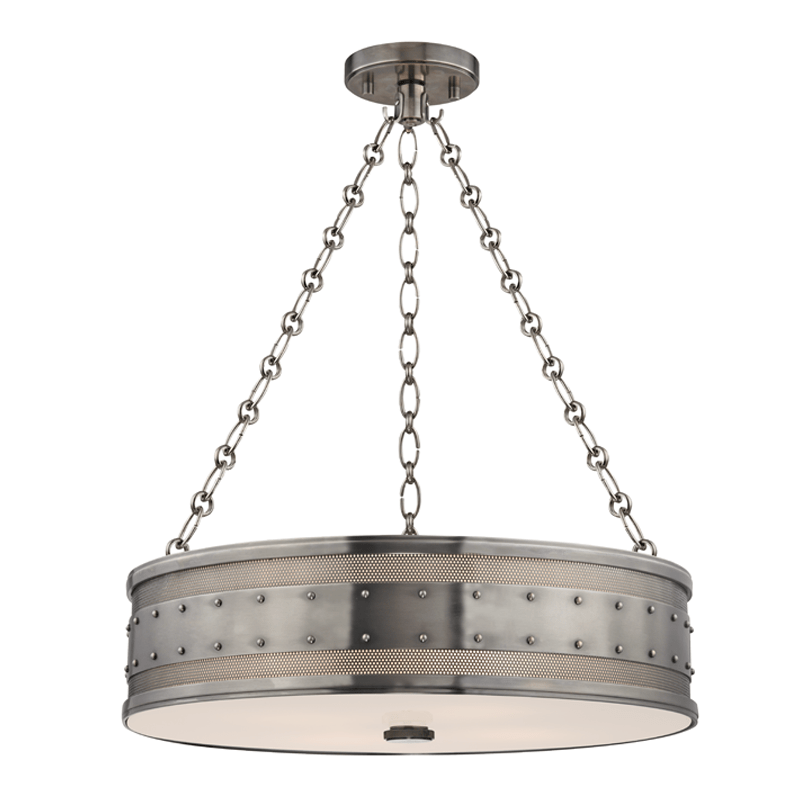 Hudson Valley Lighting Hudson Valley Lighting Gaines 4-Bulb Pendant - Historic Nickel & Clear Outside Frosted Inside 2222-HN