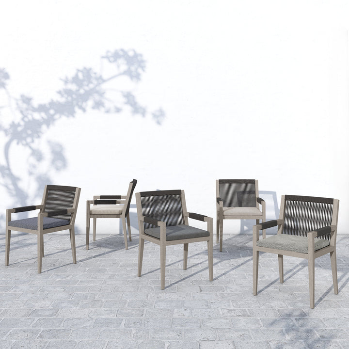 Skylar Dining Armchair - Weathered Grey - Available in 4 Colors