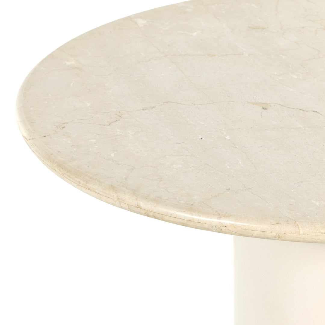 Braxton Round Dining Table - Cream Marble
