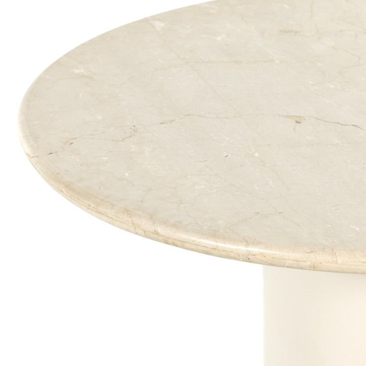 Braxton Round Dining Table - Cream Marble