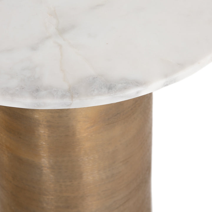 Delude Nightstand - Polished White Marble