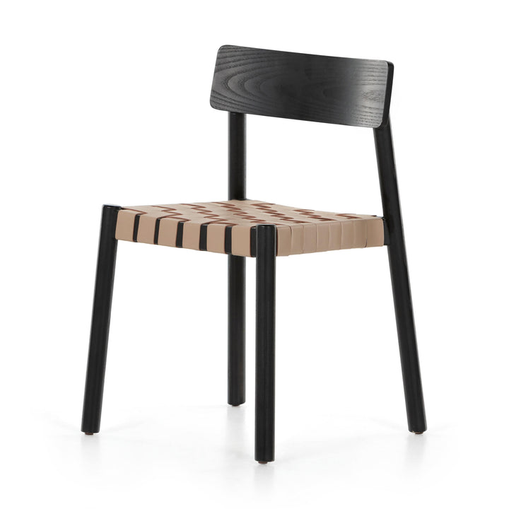 Dillon Dining Chair - Black & Almond Leather Blend