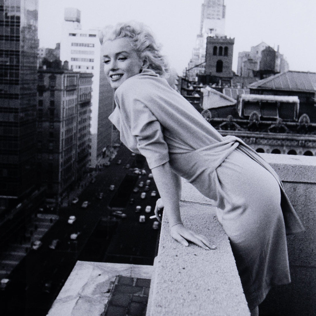 Marilyn On The Roof Photo - Black and White