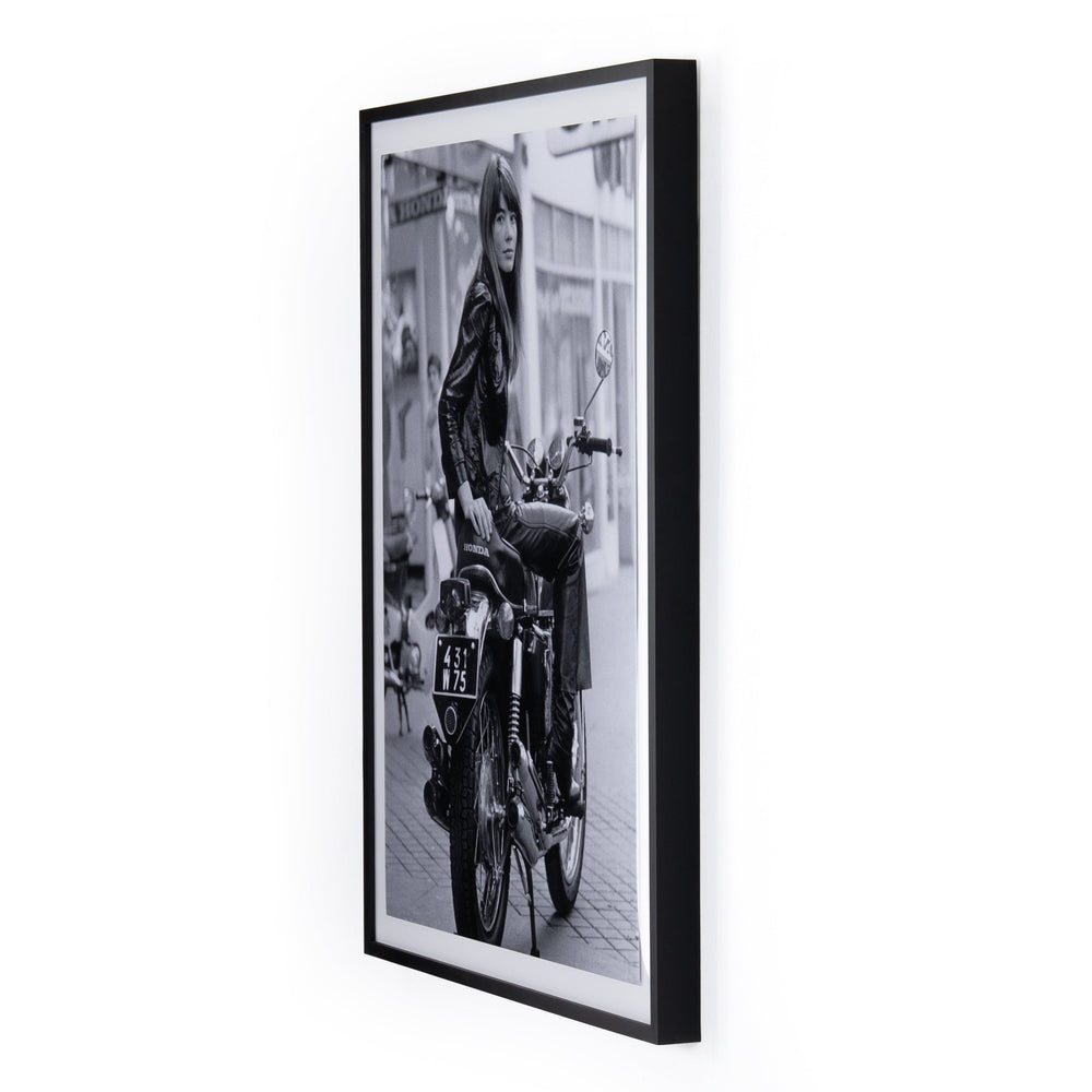 Francoise Hardy On Bike Photo - Black and White