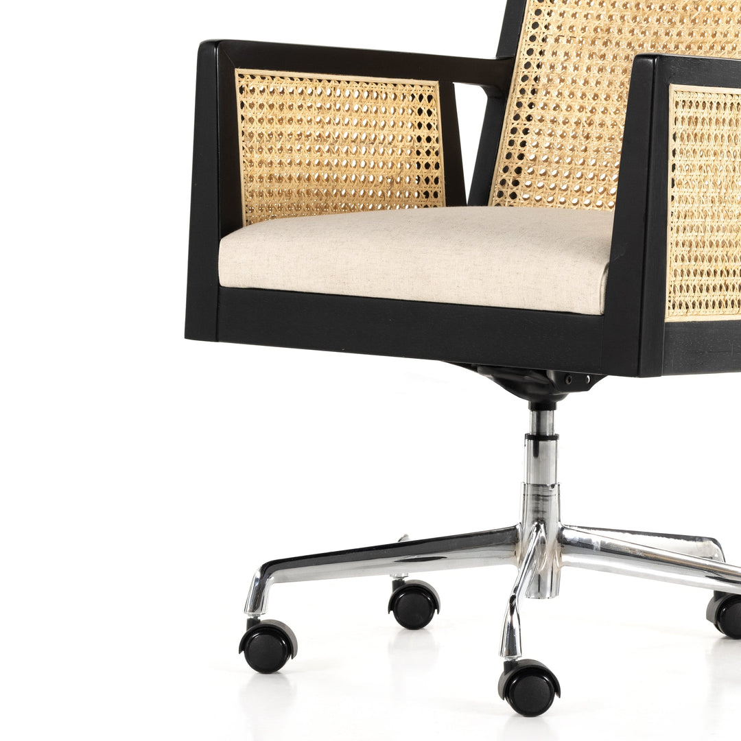 Stefania Arm Desk Chair - Brushed Ebony