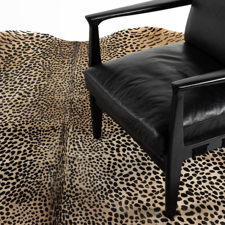 Leopard Printed Hide Rug - Brown & Black