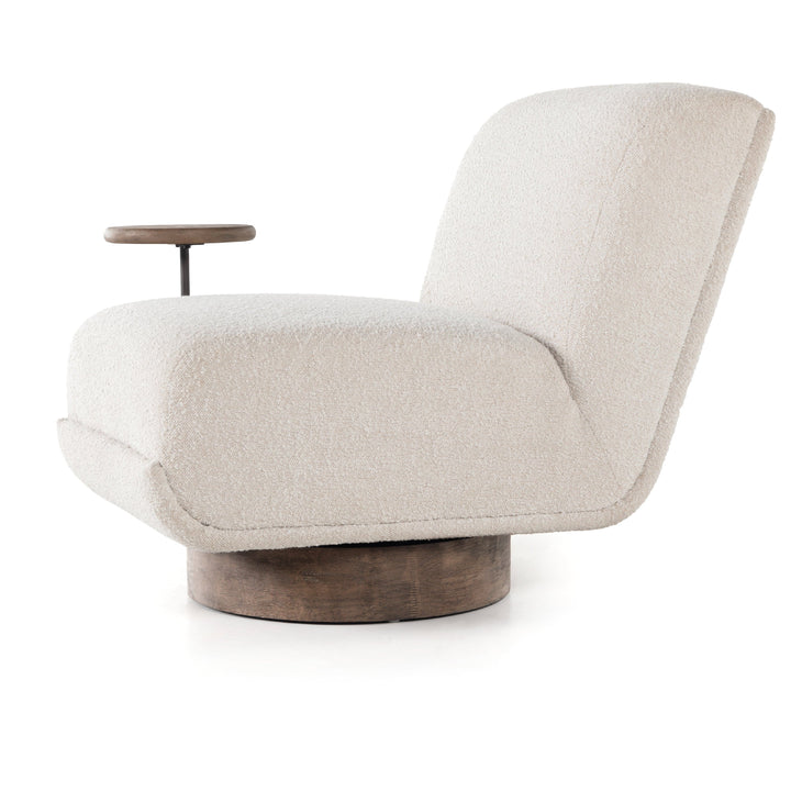 Everly Swivel Chair W Side Table - Knol Nat