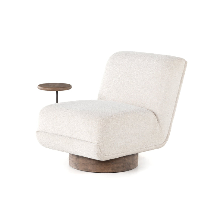 Everly Swivel Chair W Side Table - Knol Nat