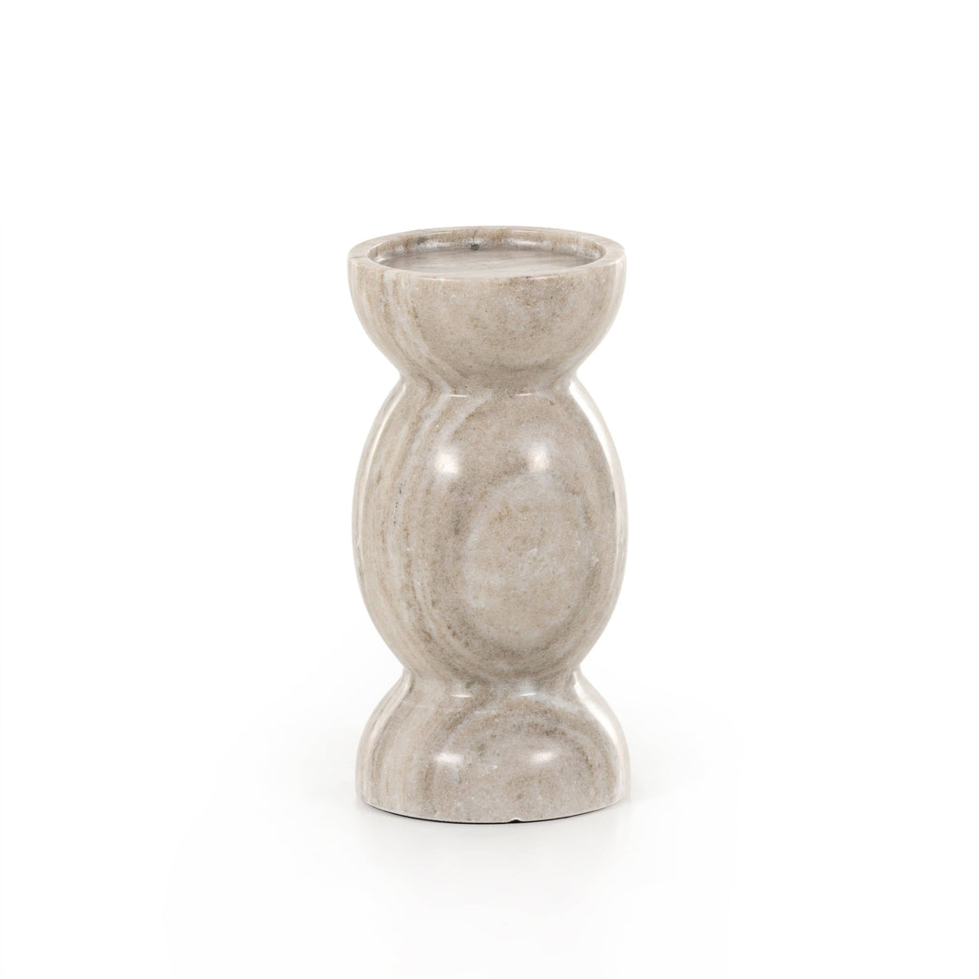 Kaira Pillar Candle Holder - Set Of 2 - Grey
