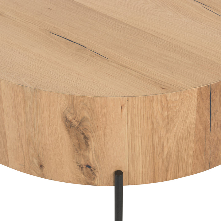 Ethan Drum Coffee Table - Light Oak Resin