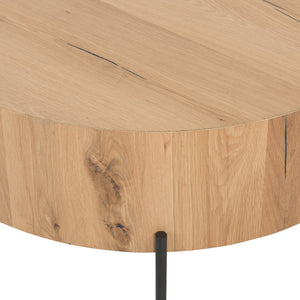 Ethan Drum Coffee Table - Light Oak Resin