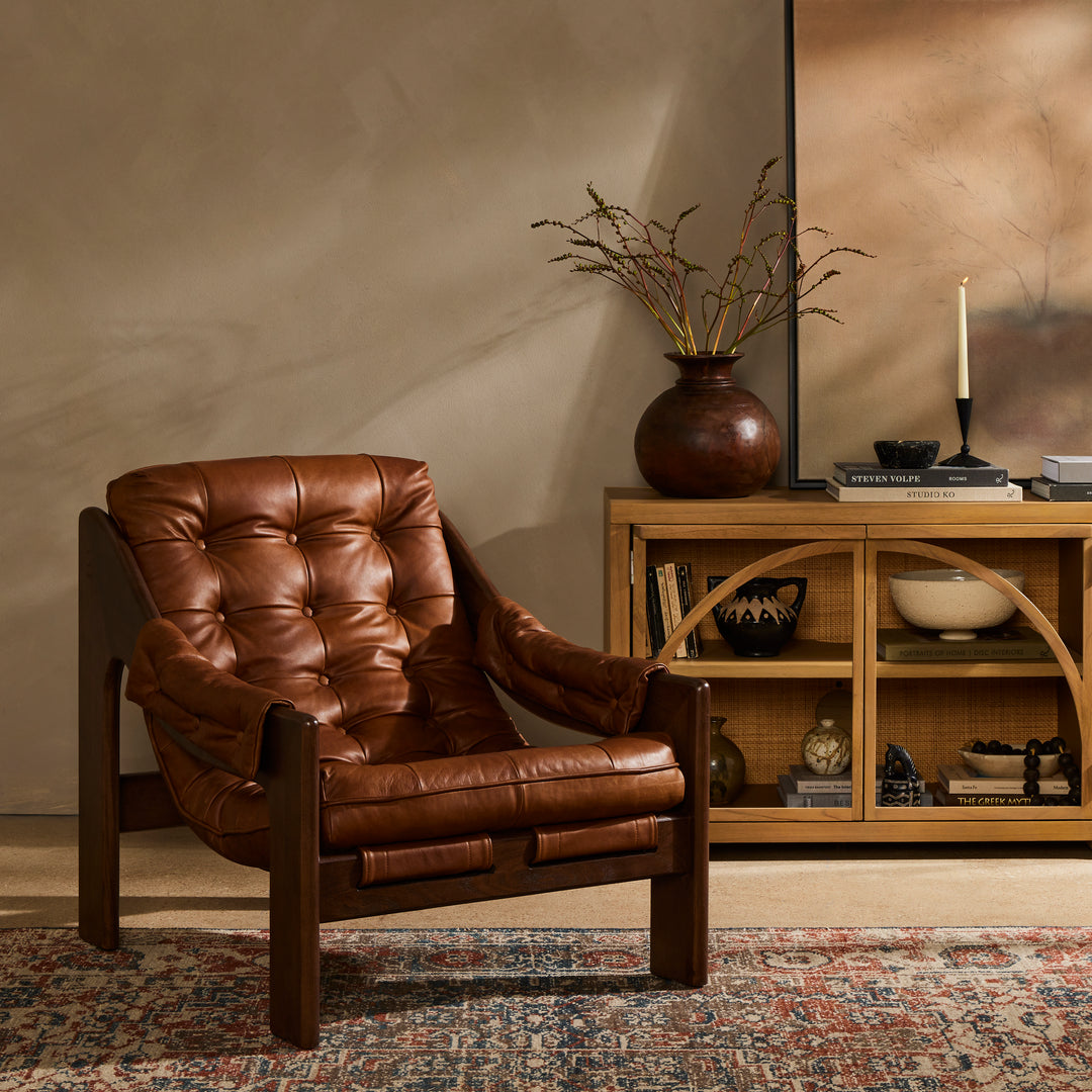 Roberto Leather Lounge Chair - Available in 2 Colors