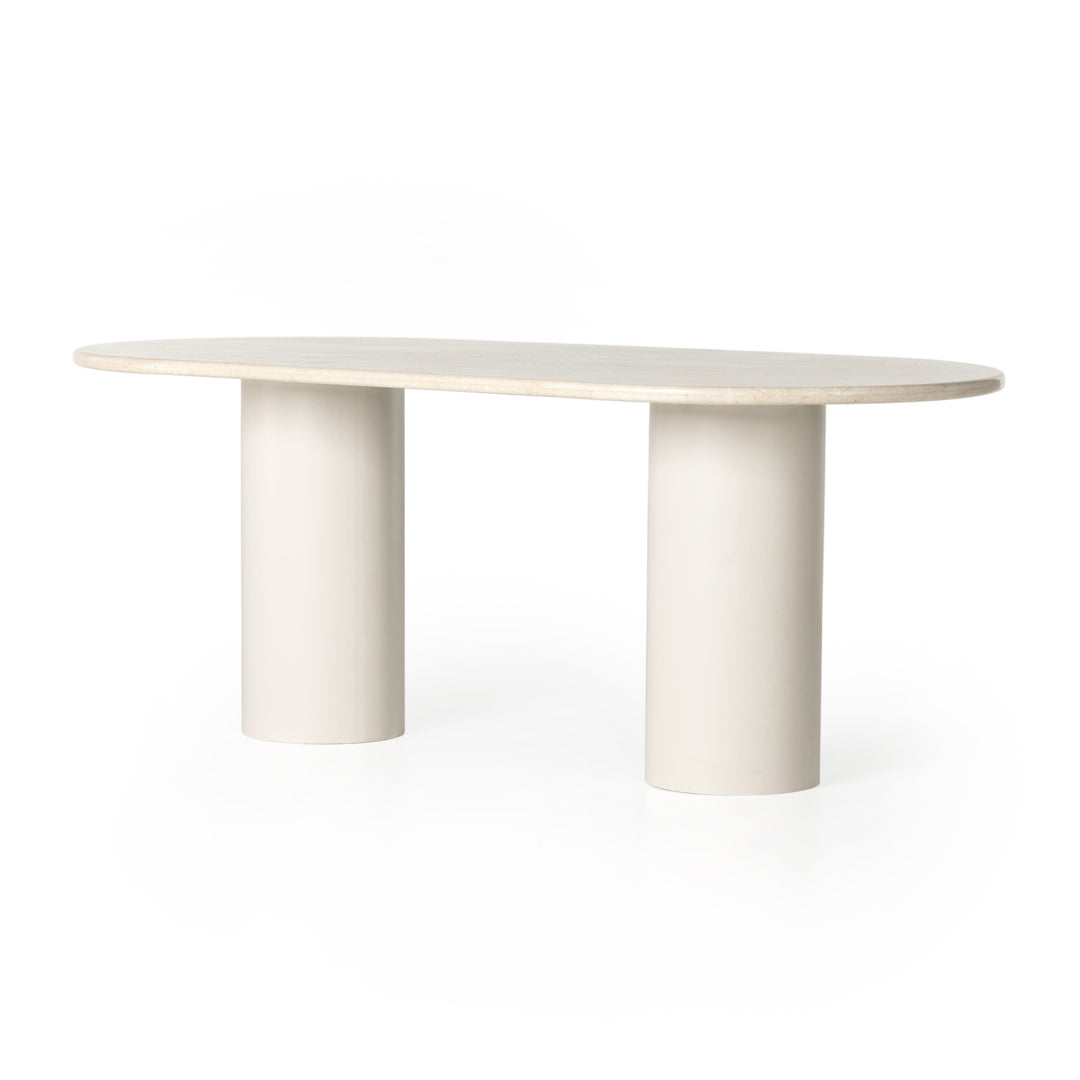 Braxton Oval Dining Table - Cream Marble