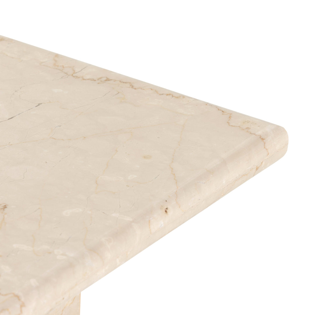 Ardeno End Table - Cream Marble