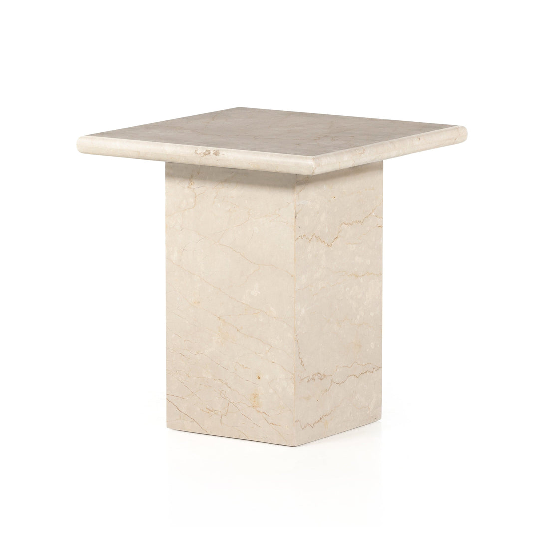 Ardeno End Table - Cream Marble