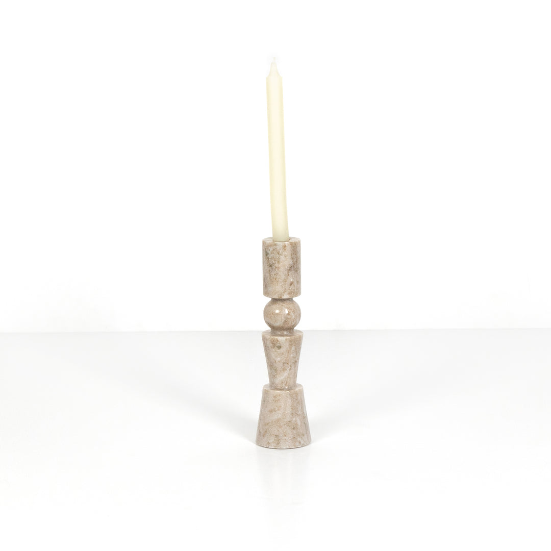 Rufus Taper Candlesticks - Set of 2 - Taupe